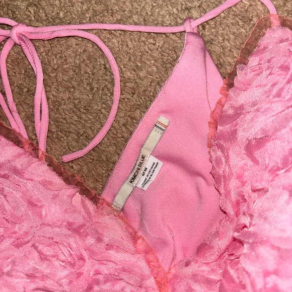 NEW UO Kimchi Blue Tabatha Rosette Babydoll Top - Picture 6 of 9